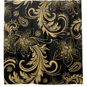 Stylish black and gold Shower Curtain
