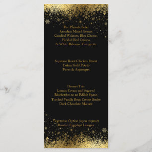 Stylish Black and Gold Snowflakes - Menu