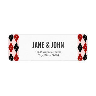 Stylish Black and Red Argyle Plaid Pattern