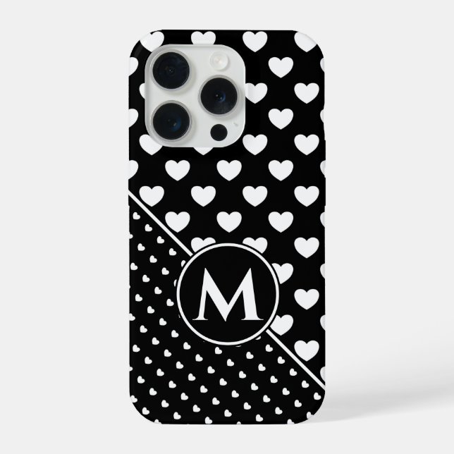 Stylish Black And White Custom Monogram iPhone Case (Back)