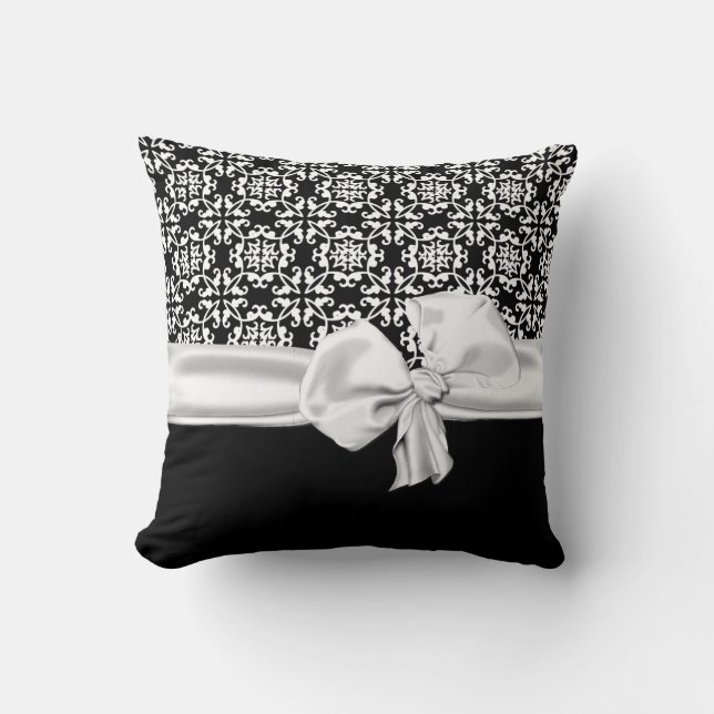 Stylish Black and White Decorator Pillow (Front)