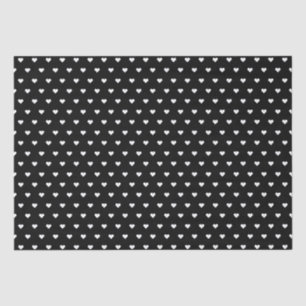 Stylish Black and White Hearts Custom Tissue Paper