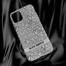Stylish Black and White Hearts Pattern Personalize