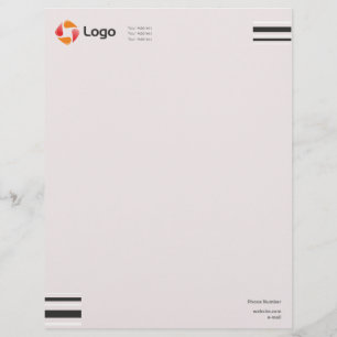 Stylish Black and White Minimal Squared Lines Letterhead