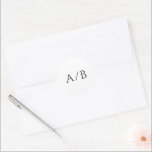 Stylish Black and White Modern Wedding Classic Round Sticker<br><div class="desc">Elegant wedding stickers featuring a classic design with a simple layout.  Your monogram is prominently displayed in a large traditional serif font.  The simplicity of this design is great for a formal wedding.</div>