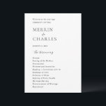 Stylish Black and White Modern Wedding Program<br><div class="desc">Modern wedding program featuring a simple yet elegant design.</div>