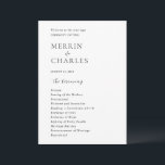 Stylish Black and White Modern Wedding Program<br><div class="desc">Modern wedding program featuring a simple yet elegant design.</div>