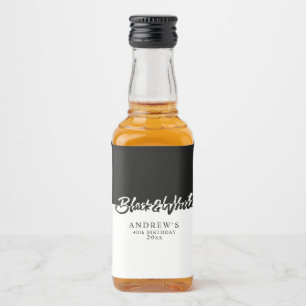 Stylish Black and White Party Liquor Bottle Label