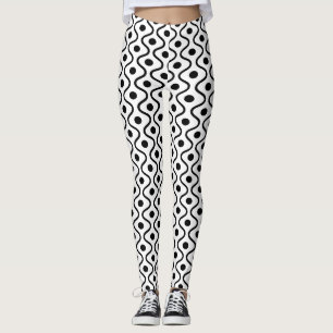 Stylish black and white pattern leggings