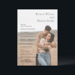 Stylish Black and White Photo Modern Wedding Program<br><div class="desc">Modern wedding program featuring a simple yet elegant design.</div>