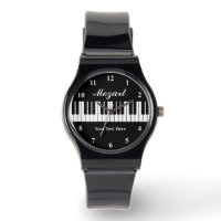 Stylish black and white piano keys watch for men