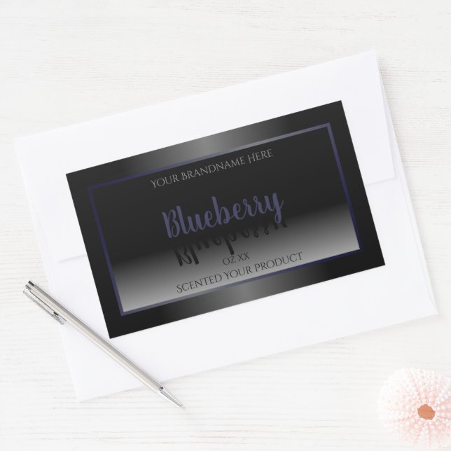 Stylish Black and White Product Labels Blue Frame (Envelope)