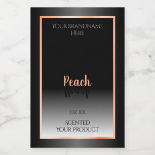 Stylish Black and White Product Labels Peach Frame