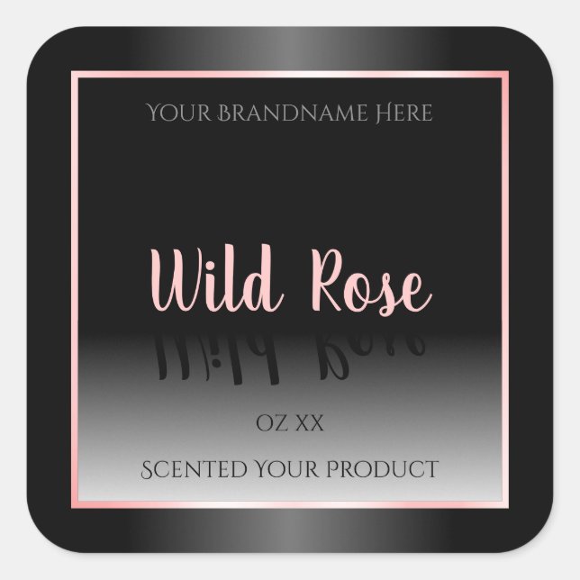 Stylish Black and White Product Labels Pink Frame (Front)
