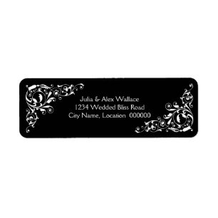 Stylish Black and White Swirls Customizable Labels