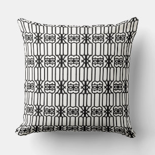 Stylish Black and White Throw Pillow