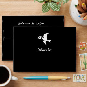 Stylish Black and White Wedding Envelope