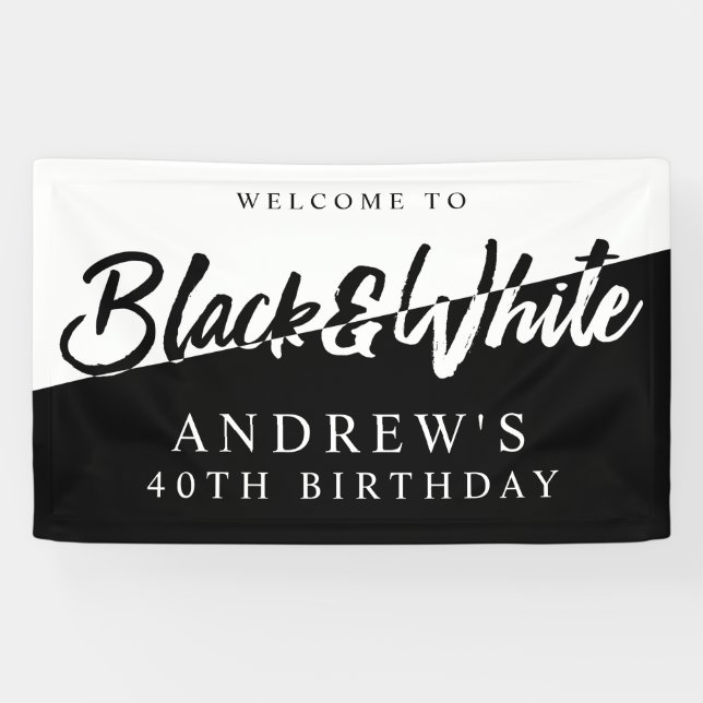 Stylish Black and White Welcome Banner (Horizontal)