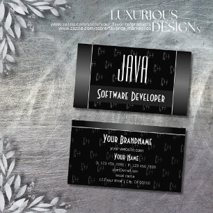 Stylish Black and White with Patterned Letters Business Card