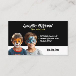 Stylish Black and Yellow Painter Party Business Card