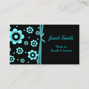 Stylish Black & Aqua Mommy Card