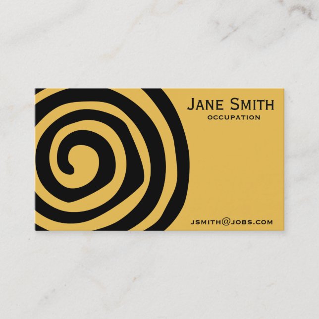 Stylish black Aztec spiral professional Business Card (Front)