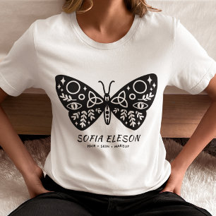 Stylish Black Butterfly Branded Salon Uniform   T-Shirt