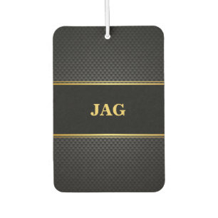 Stylish Black Carbon Gold Monogram Air Freshener