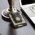 Stylish Black Classic Monogram Leather Money Clip