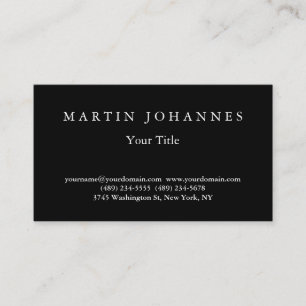 Stylish Black Elegant Plain Business Card