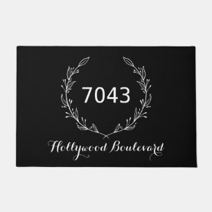 Stylish Black Front Door Mat With Address   Large