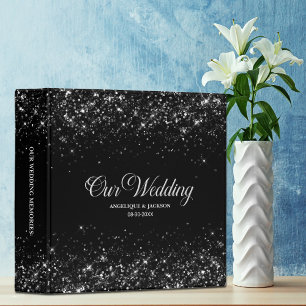 Stylish Black Glitter Wedding Album Binder