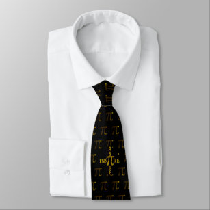 Stylish Black Gold ASPIRE INSPIRE Pi Day Tie