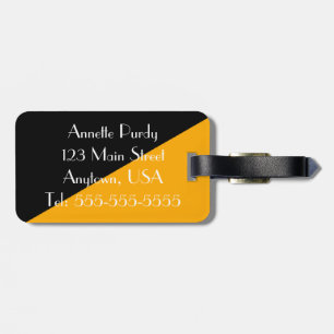 Stylish Black & Gold Designer Luggage Tag