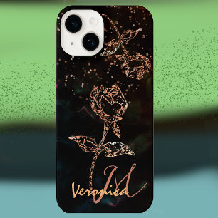 Stylish black gold floral Phone Case