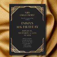 Stylish Black Gold Gatsby 30th Birthday Party