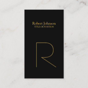Stylish Black Gold Monogram Business Card