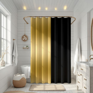 Stylish Black & Gold Split Screen Geometric Design