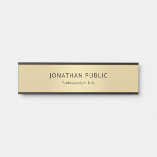 Stylish Black Gold Template Professional Modern Door Sign