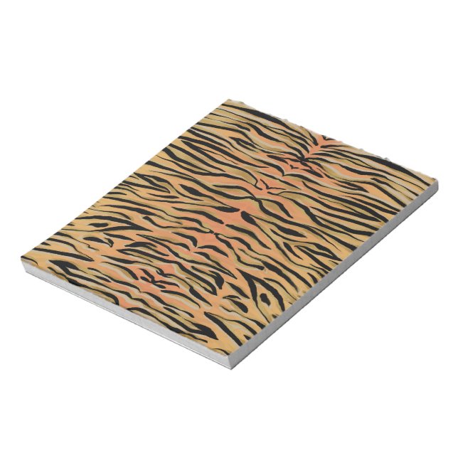 Stylish Black Gold Tiger Animal Print Notepad (Rotated)