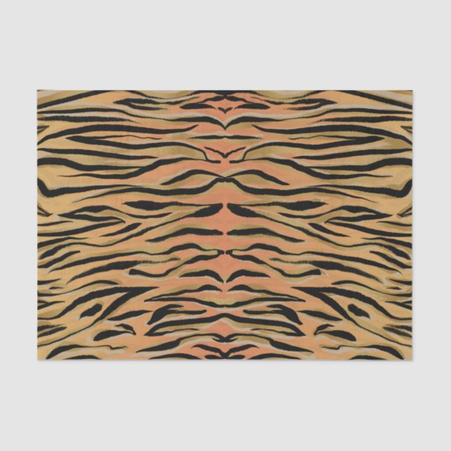 Stylish Black Gold Tiger Animal Print Tissue Paper (Front)