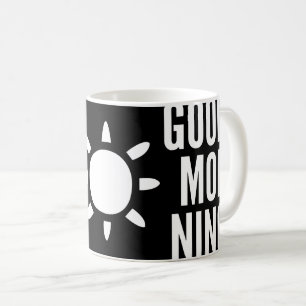 Stylish Black Good Morning Sun Tea Coffee Mug