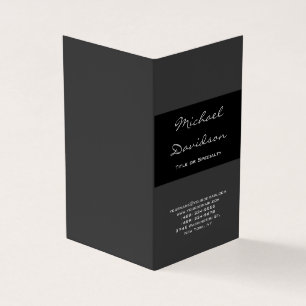 Stylish Black Grey Classical Script Business Card