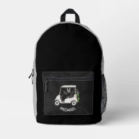 Stylish Black Grey Golf Design Monogram Name