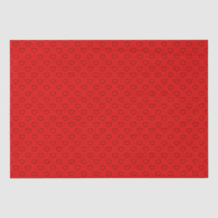 Stylish Black Hearts Pattern On Red Tissue Paper