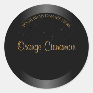 Stylish Black Orange Product Labels Soft Glitter