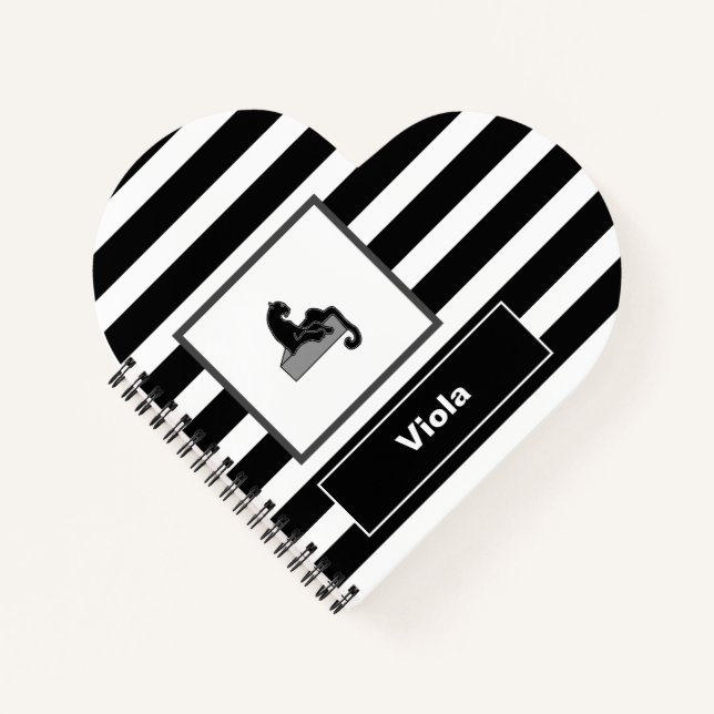 Stylish Black Panther Cat White Modern Notebook (Front)