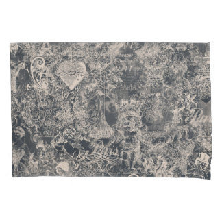 Stylish Black Paris Toile Design Pillowcase