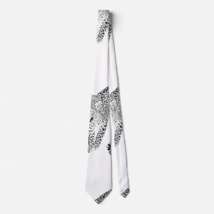 Stylish Black & Pink Leopard Animal White Design Tie
