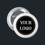 Stylish Black QR Code Design | Elegant Brand 2 Inch Round Button<br><div class="desc">This design is usable by all. The text,  colours,  logo,  and images may all be added,  changed,  or resized as needed.Many thanks.</div>